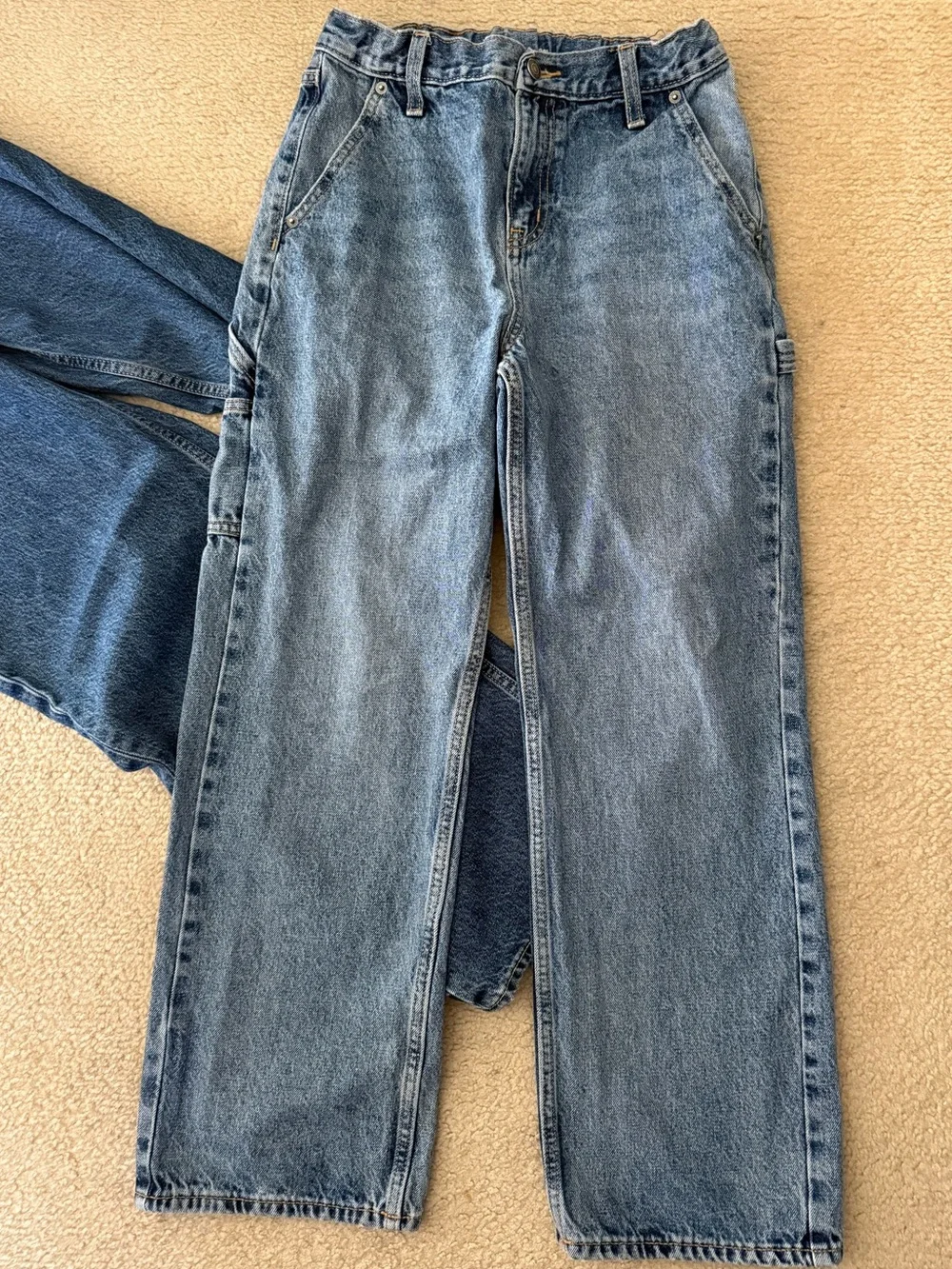 Boys Youth Old Navy Baggy Fit Casual Denim Cargo Pants Jeans
